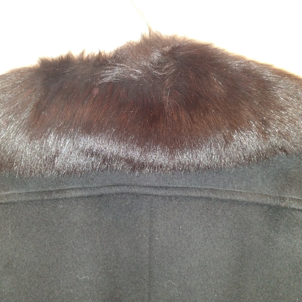 Vintage Aldrna Wool Full Length Coat with Genuine Blue Fox Collar.